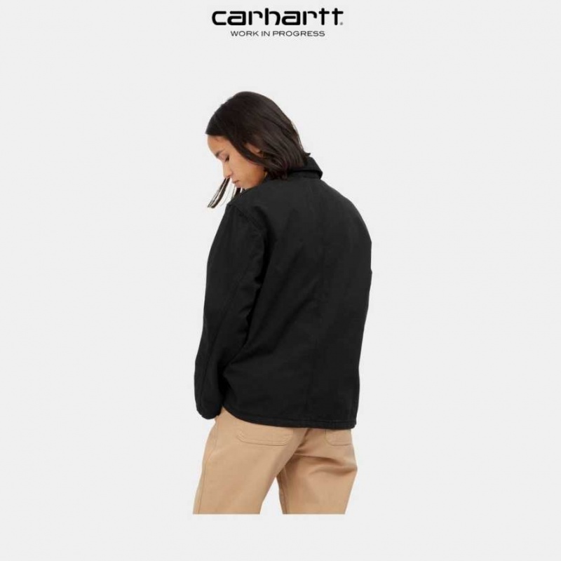 Noir Carhartt Wip Michigan Chore Coat (Spring) - Danmark GQC-9763851