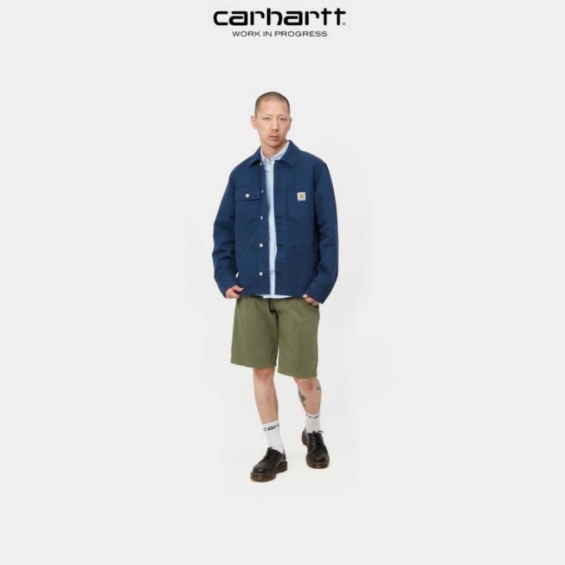 Bleu Carhartt Wip Michigan Chore Coat (Spring) - Drill - Danmark ZRZ-9569272