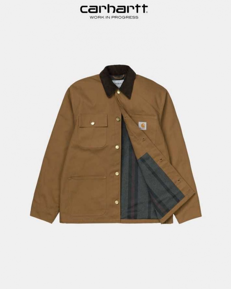 Marron Carhartt Wip Michigan Chore Coat (D'hiver) - Danmark FBE-0748926