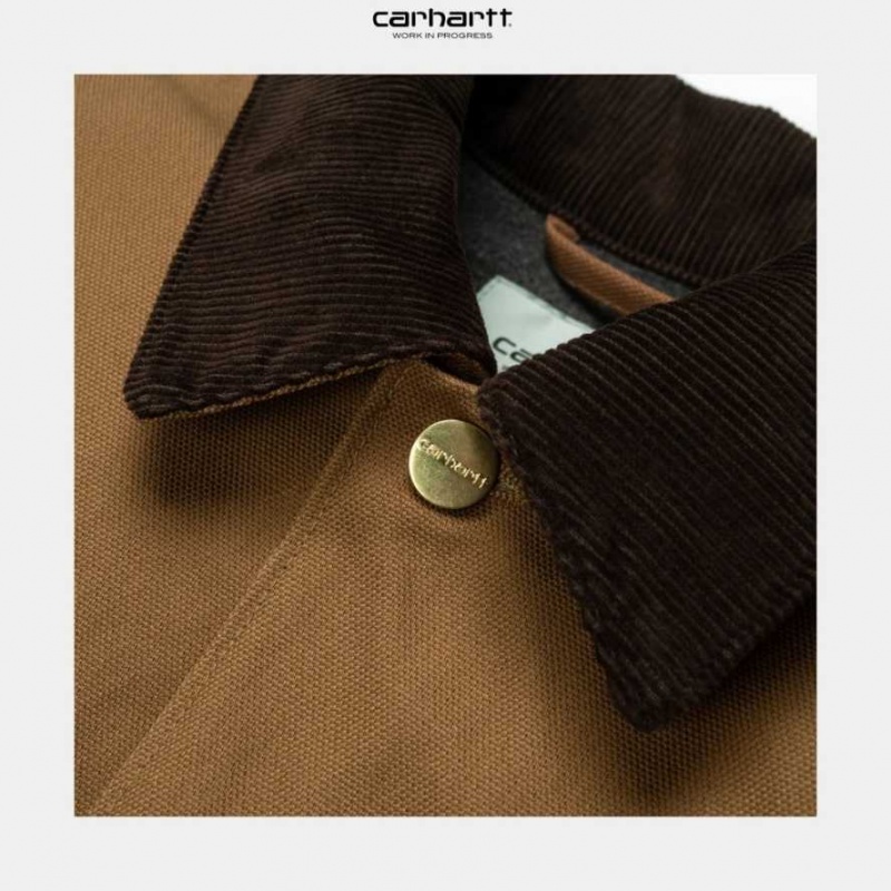 Marron Carhartt Wip Michigan Chore Coat (D'hiver) - Danmark FBE-0748926