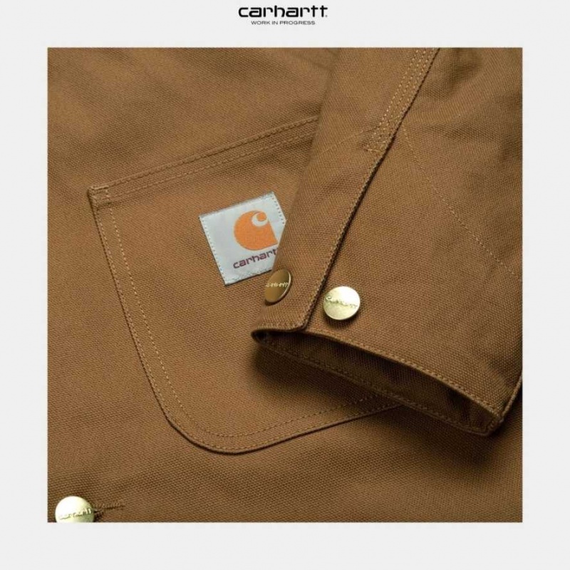 Marron Carhartt Wip Michigan Chore Coat (D'hiver) - Danmark FBE-0748926