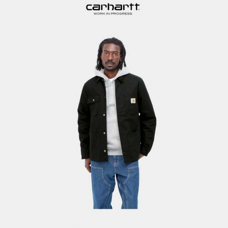 Noir Carhartt Wip Michigan Chore Coat (D'hiver) - Danmark UDY-8710432