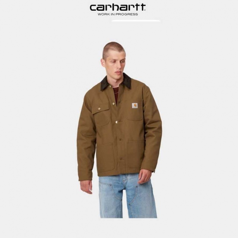 Marron Carhartt Wip Michigan Chore Coat (D'hiver) - Danmark FBE-0748926