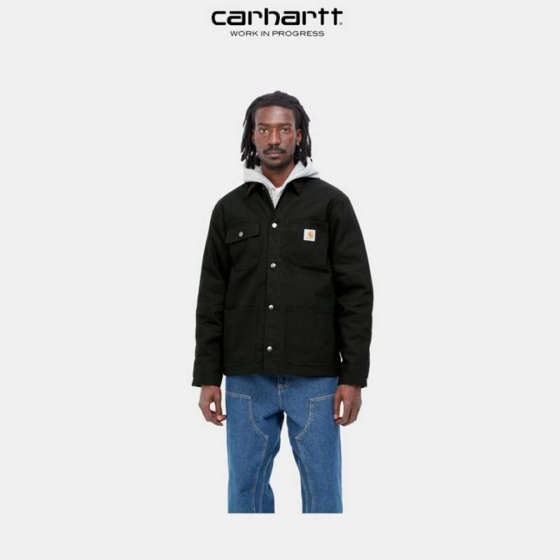 Noir Carhartt Wip Michigan Chore Coat (D'hiver) - Danmark UDY-8710432