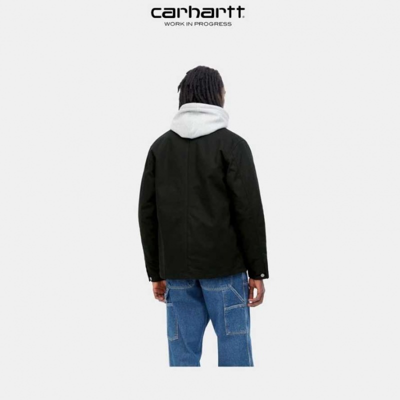 Noir Carhartt Wip Michigan Chore Coat (D'hiver) - Danmark UDY-8710432