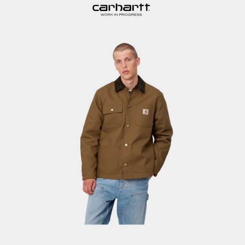 Marron Carhartt Wip Michigan Chore Coat (D'hiver) - Danmark FBE-0748926