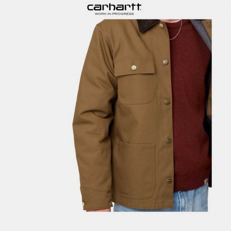 Marron Carhartt Wip Michigan Chore Coat (D'hiver) - Danmark FBE-0748926