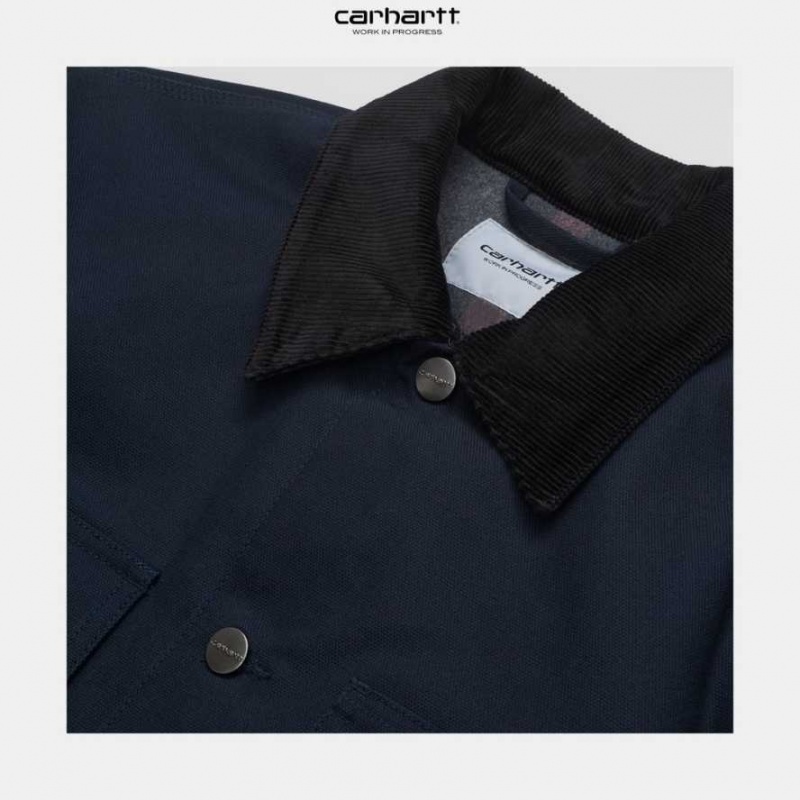 Bleu Marine Foncé Noir Carhartt Wip Michigan Chore Coat (D'hiver) Bleu Marine Foncé - Danmark WGJ-5683605