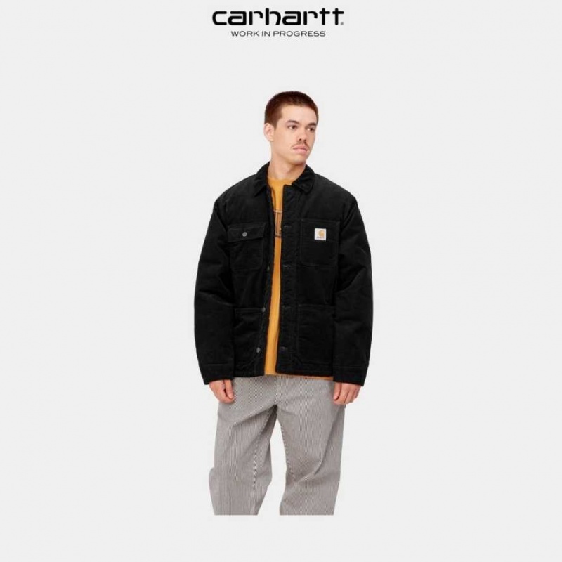 Noir Carhartt Wip Michigan Chore Coat - Corduroy - Danmark SXT-1779223