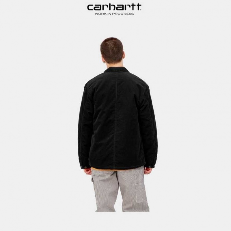 Noir Carhartt Wip Michigan Chore Coat - Corduroy - Danmark SXT-1779223