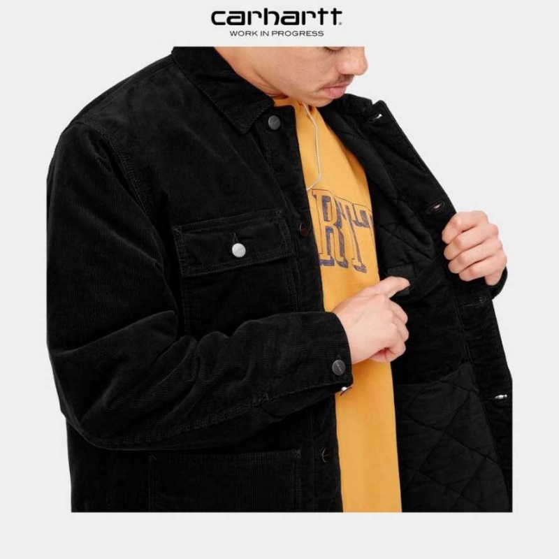 Noir Carhartt Wip Michigan Chore Coat - Corduroy - Danmark SXT-1779223