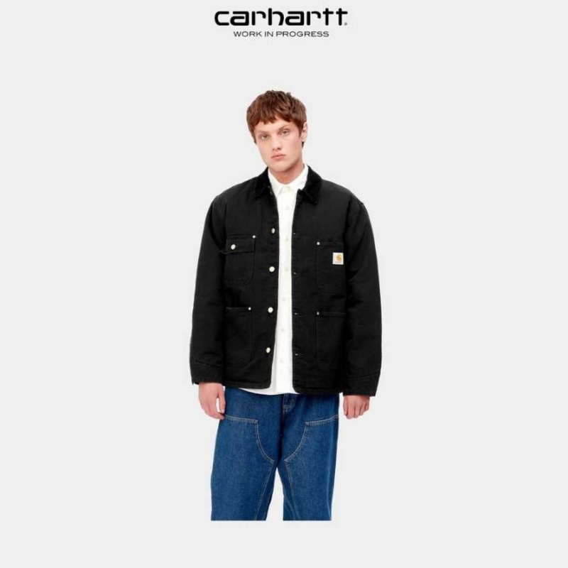 Noir Carhartt Wip OG Chore Coat (D'hiver) - Danmark TYB-1795423