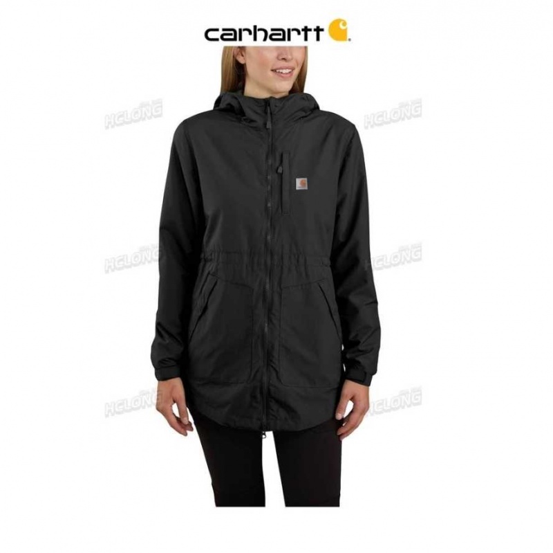 Noir Carhartt Rain Defender Relaxed Fit Legere Coat - 1 Warm Rating - Danmark MAU-7560539