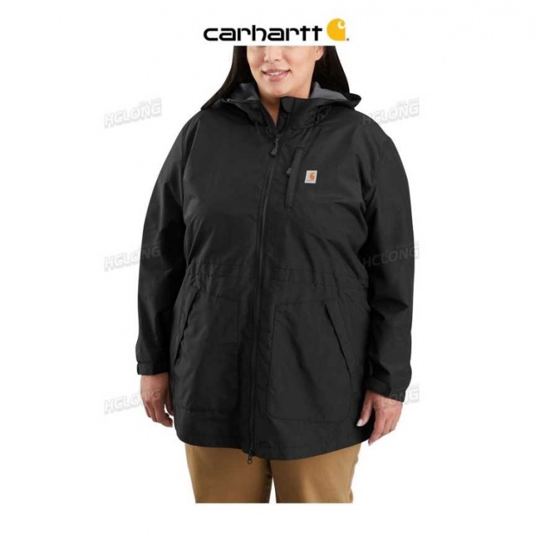 Noir Carhartt Rain Defender Relaxed Fit Legere Coat - 1 Warm Rating - Danmark MAU-7560539