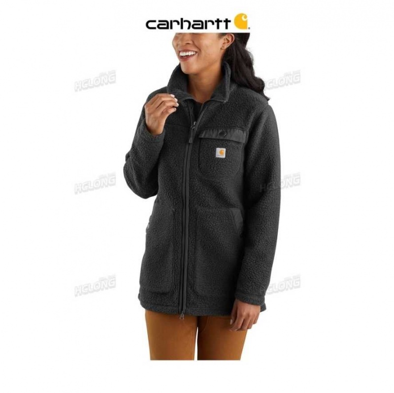 Noir Carhartt Relaxed Fit Fleece Coat - Danmark LXS-9028867