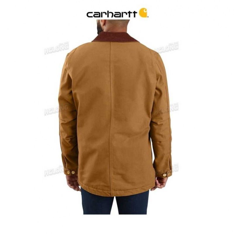 Marron Carhartt Loose Fit Firm Duck Blanket-Doublée Chore Coat - Danmark AKQ-0647341