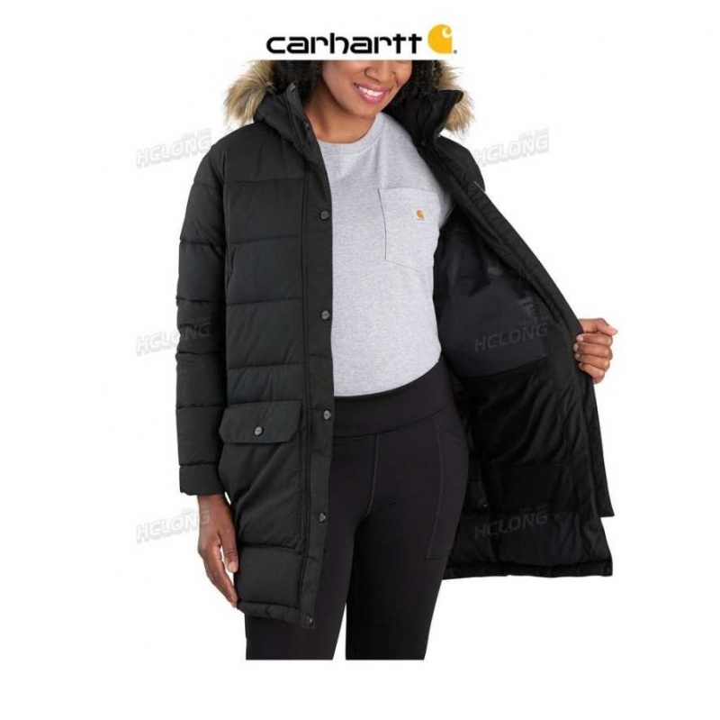 Noir Carhartt Montana Relaxed Fit Insulated Coat - 4 Extreme Warmth Rating - Danmark PBO-3453902