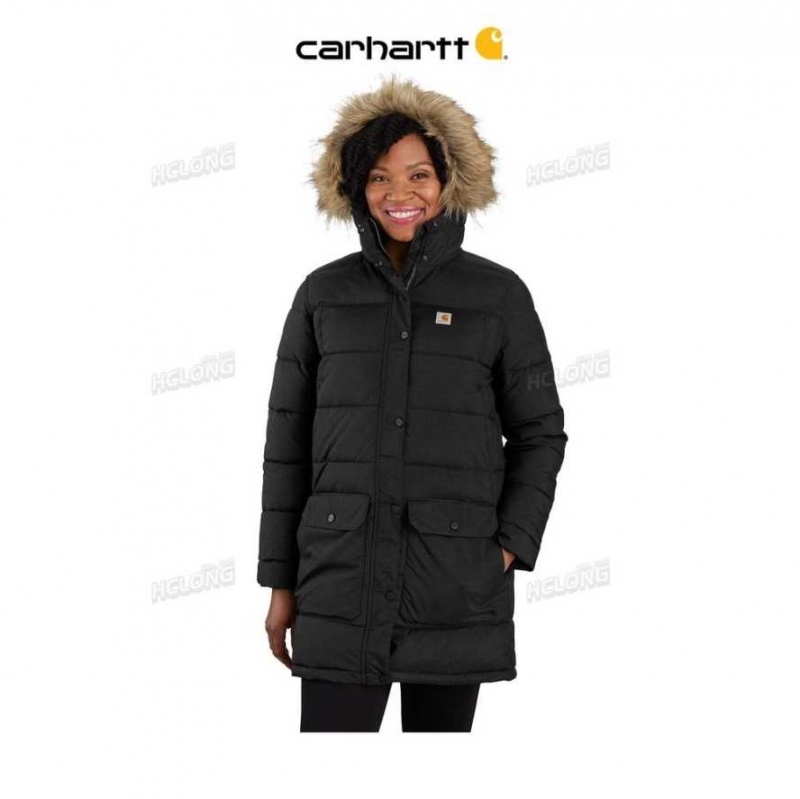 Noir Carhartt Montana Relaxed Fit Insulated Coat - 4 Extreme Warmth Rating - Danmark PBO-3453902