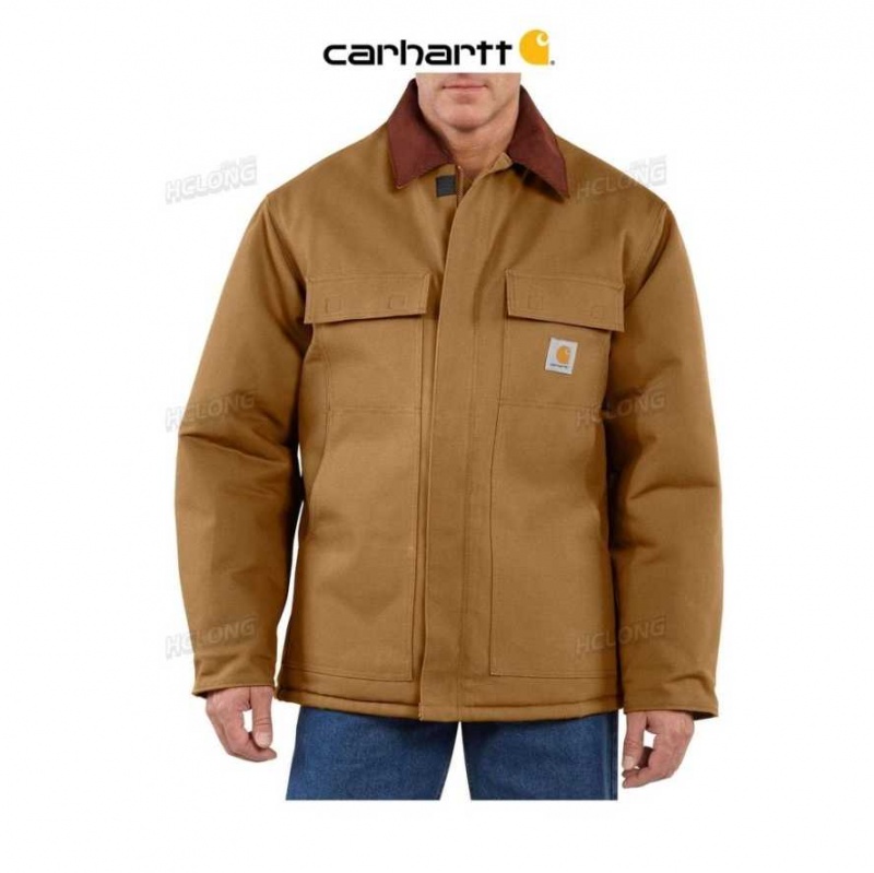 Marron Carhartt Loose Fit Firm Duck Insulated Traditional Coat - Danmark HSL-2917732