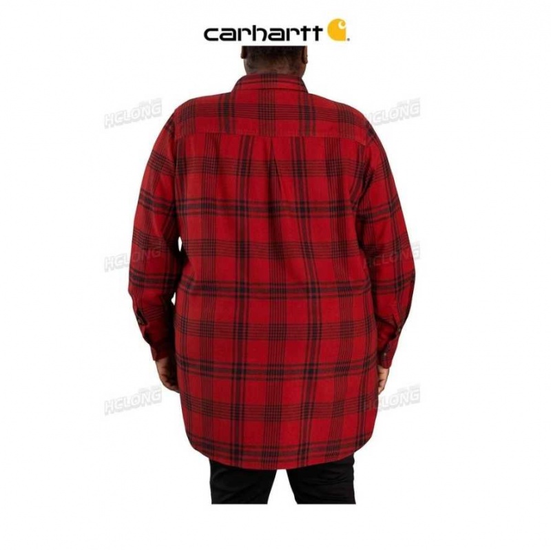 Chili Pepper Carhartt Rugged Flex Relaxed Fit Midweight Flannel Long-Sleeve Plaid Tunic Chili - Danmark GXT-9502678