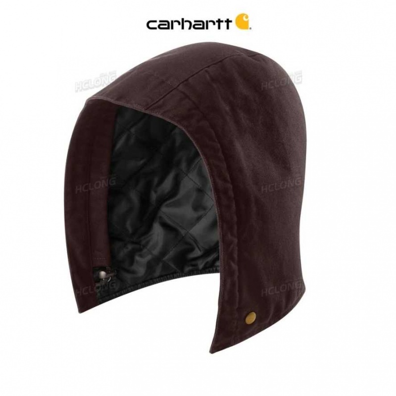 Marron Foncé Carhartt Washed Duck Insulated Hood Marron - Danmark OQI-0211967