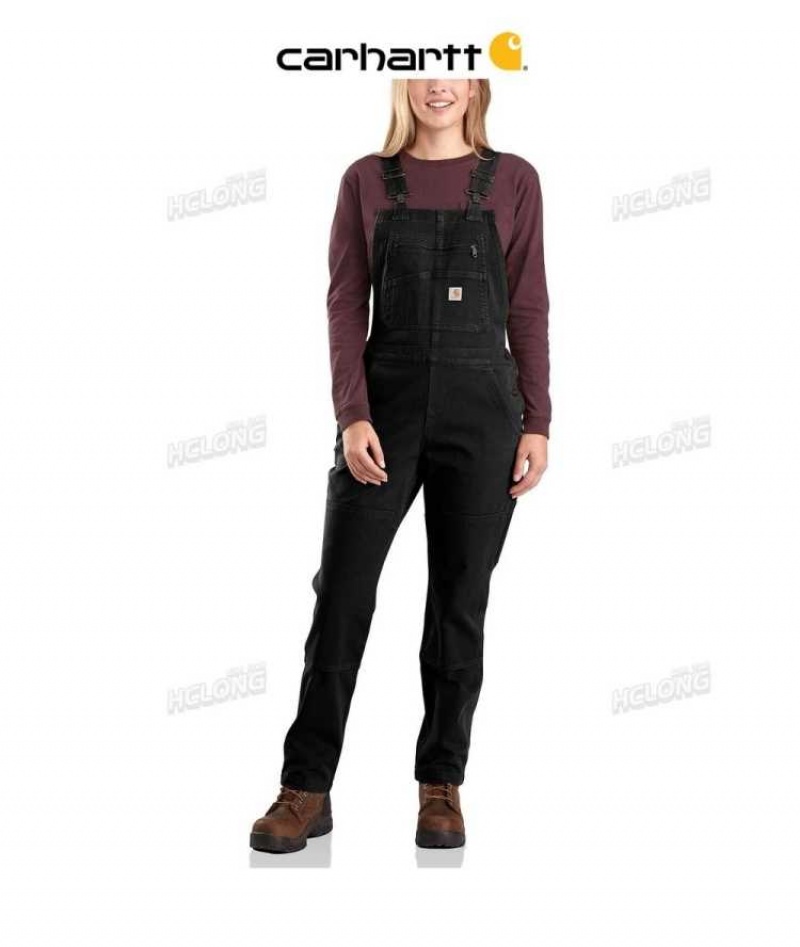 Noir Carhartt Rugged Flex Relaxed Fit Twill Bib Overall - Danmark AXE-5094907