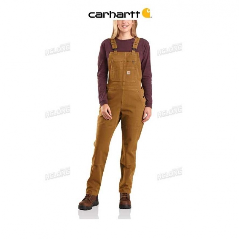 Marron Carhartt Rugged Flex Relaxed Fit Twill Bib Overall - Danmark YQQ-4626404