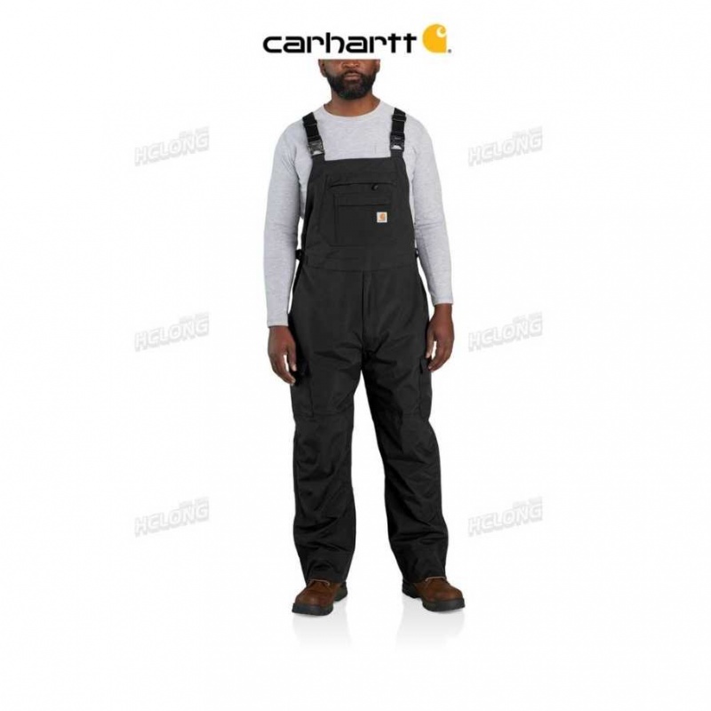 Noir Carhartt Storm Defender Loose Fit Heavyweight Bib Overall - Danmark IVH-6972698