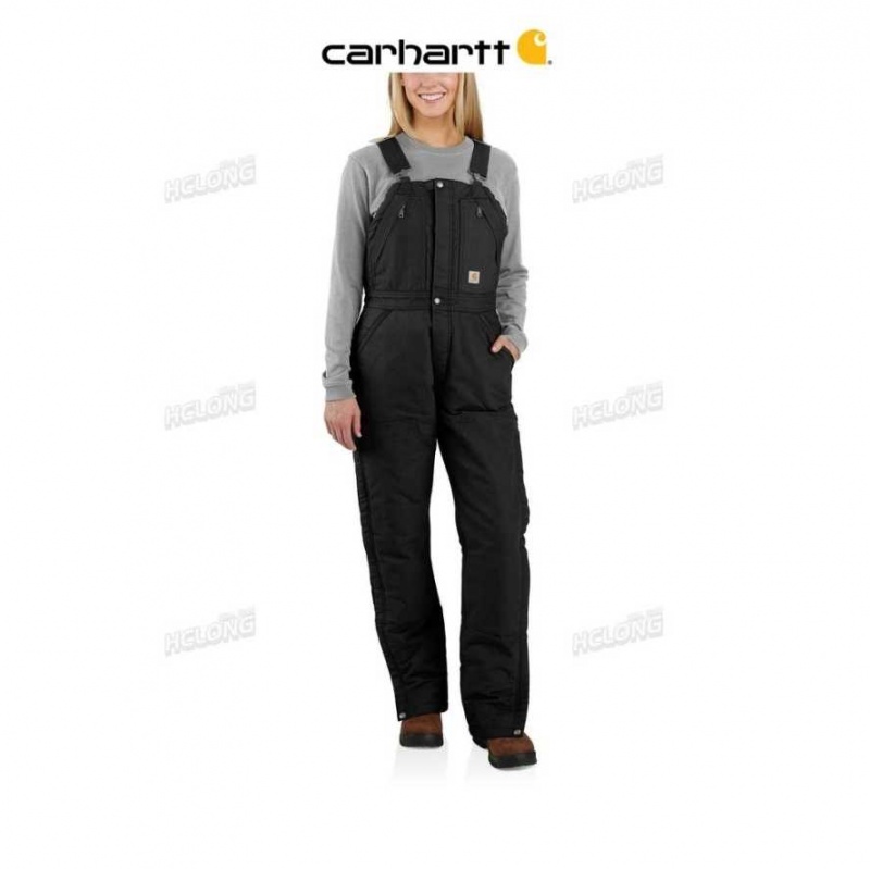 Noir Carhartt Loose Fit Washed Duck Insulated Biberall - Danmark RYS-7037872