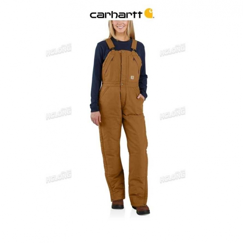 Marron Carhartt Loose Fit Washed Duck Insulated Biberall - Danmark ABW-8125397