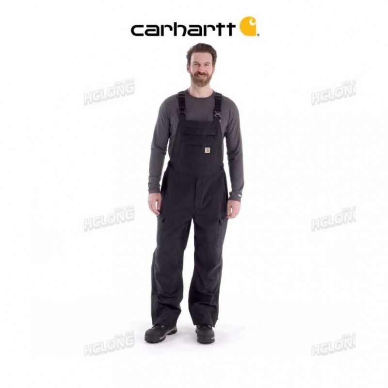 Noir Carhartt Storm Defender Loose Fit Heavyweight Bib Overall - Danmark IVH-6972698