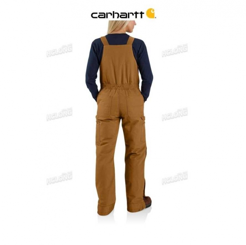 Marron Carhartt Loose Fit Washed Duck Insulated Biberall - Danmark ABW-8125397