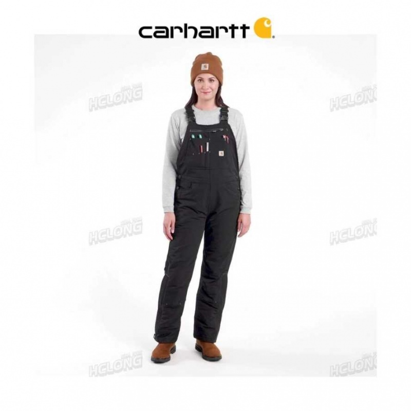 Noir Carhartt Super Dux Relaxed Fit Insulated Bib Overall - Danmark RAM-1147437