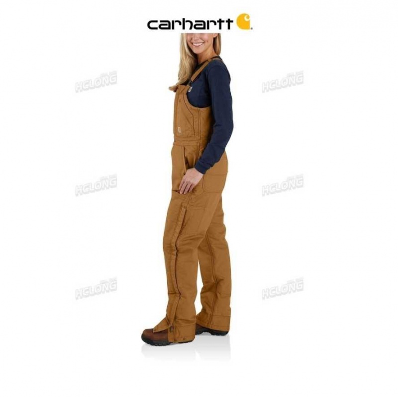 Marron Carhartt Loose Fit Washed Duck Insulated Biberall - Danmark ABW-8125397