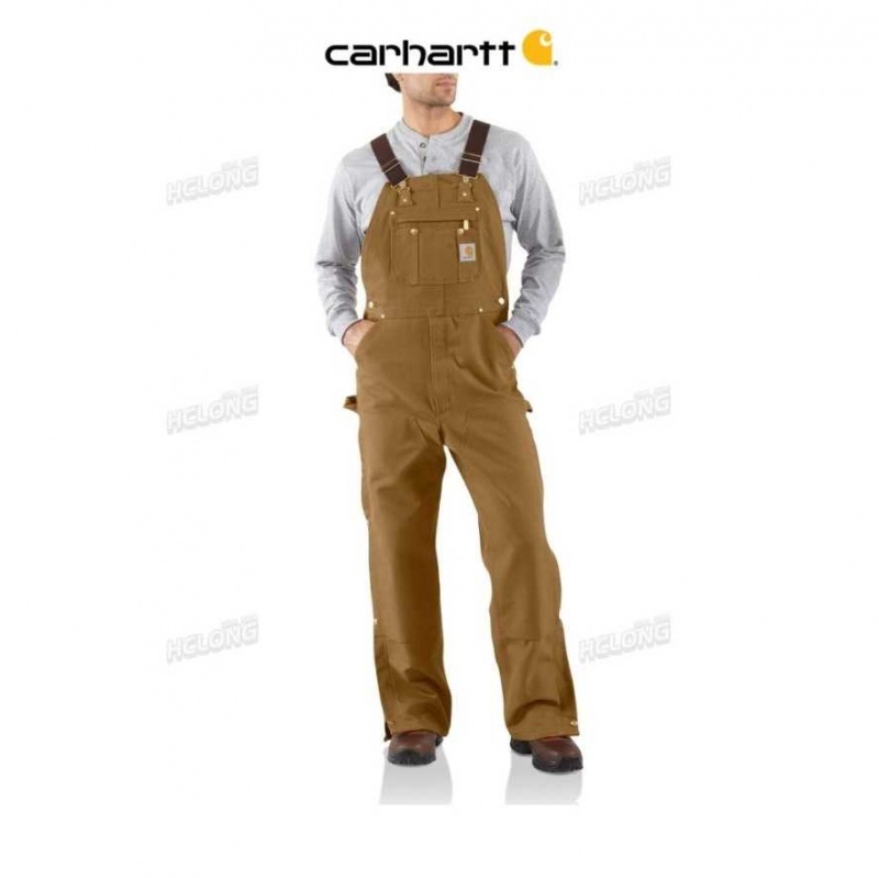 Marron Carhartt Loose Fit Firm Duck Bib Overall - Danmark VLS-7678187