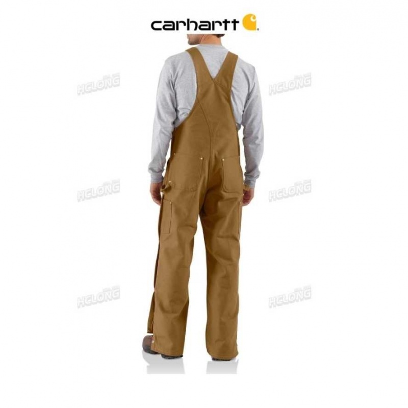 Marron Carhartt Loose Fit Firm Duck Bib Overall - Danmark VLS-7678187