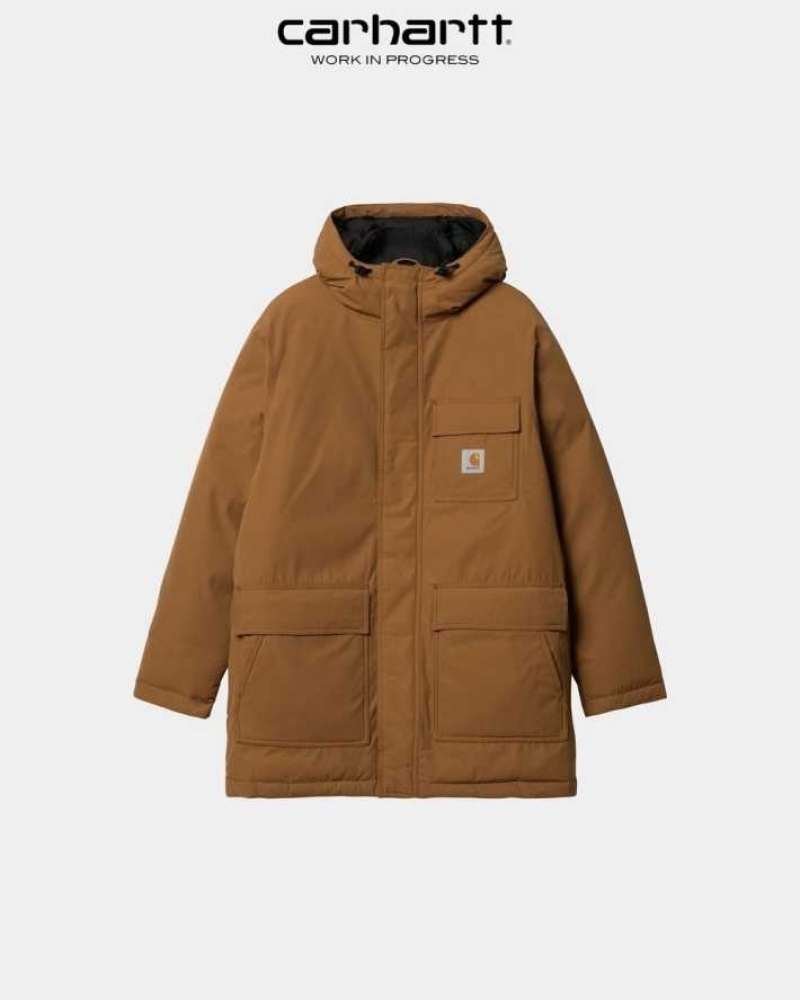 Marron Carhartt Wip Siberian Cold Parka - Danmark WYD-0261424