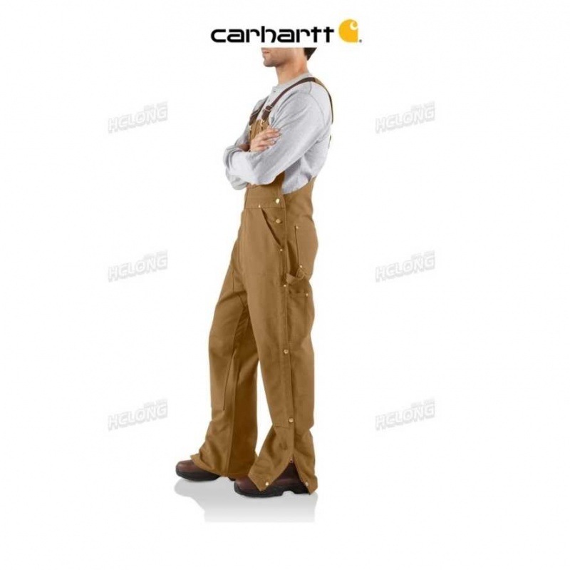 Marron Carhartt Loose Fit Firm Duck Bib Overall - Danmark VLS-7678187