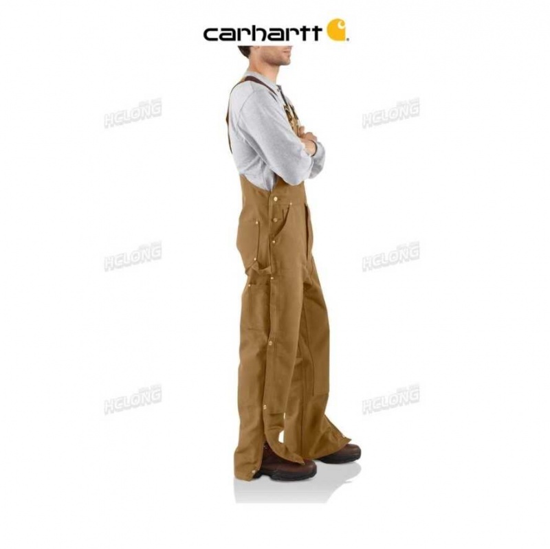 Marron Carhartt Loose Fit Firm Duck Bib Overall - Danmark VLS-7678187