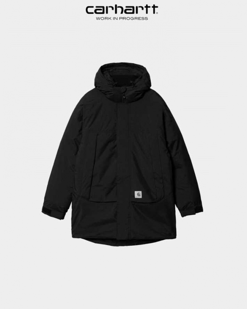 Noir Carhartt Wip Stowe Parka - Danmark KDL-8666763