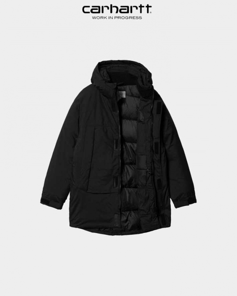 Noir Carhartt Wip Stowe Parka - Danmark KDL-8666763