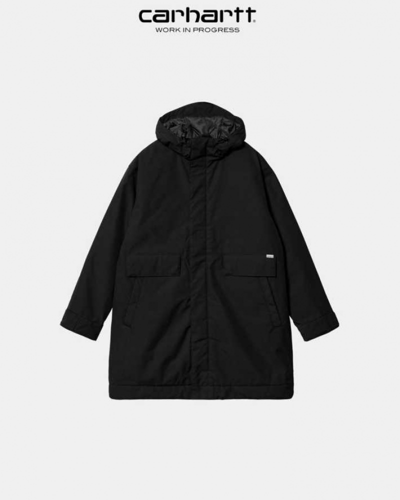 Noir Carhartt Wip Valley Parka - Danmark MHL-4681183