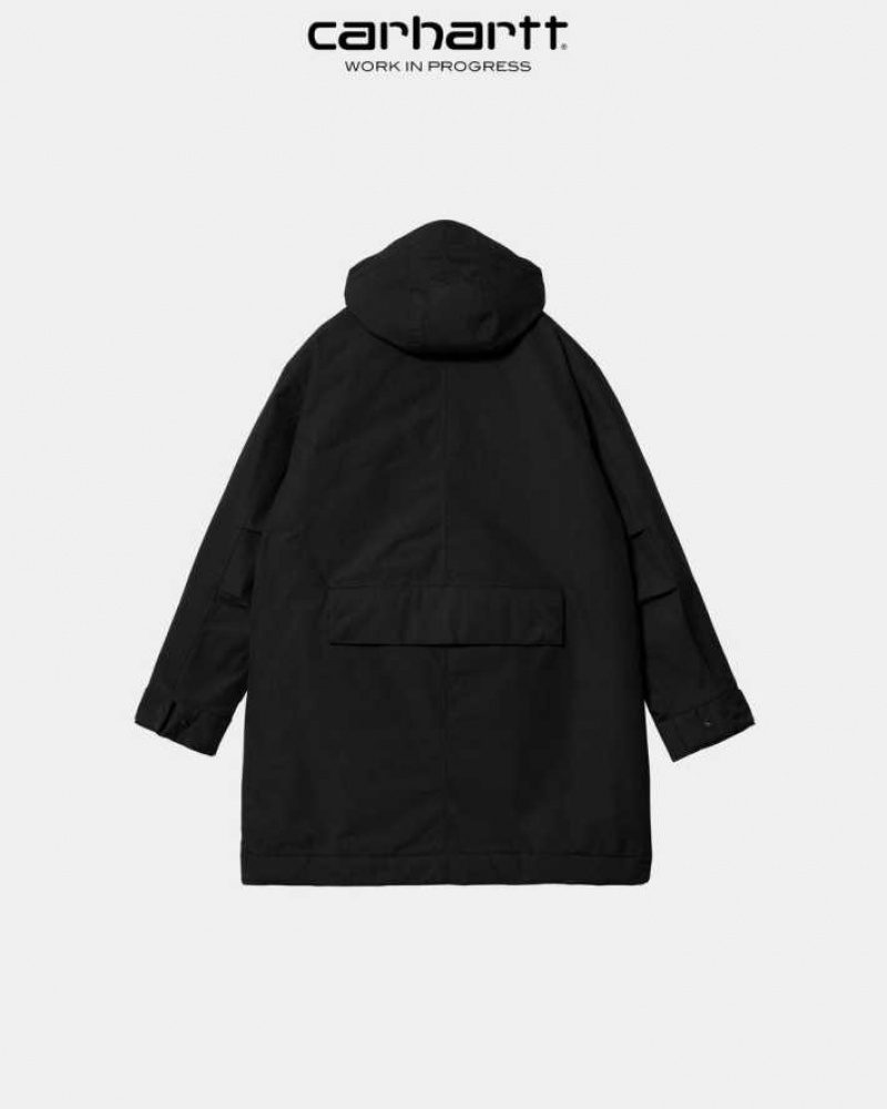 Noir Carhartt Wip Valley Parka - Danmark MHL-4681183