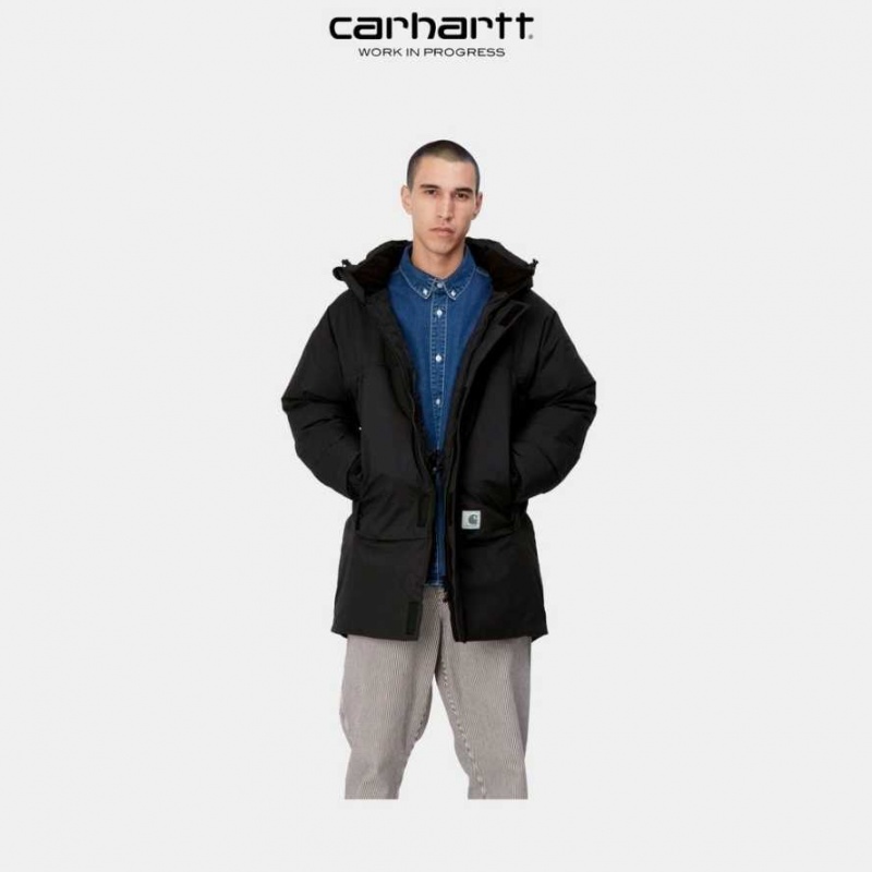 Noir Carhartt Wip Stowe Parka - Danmark KDL-8666763