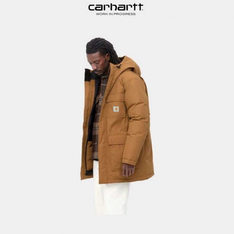 Marron Carhartt Wip Siberian Cold Parka - Danmark WYD-0261424