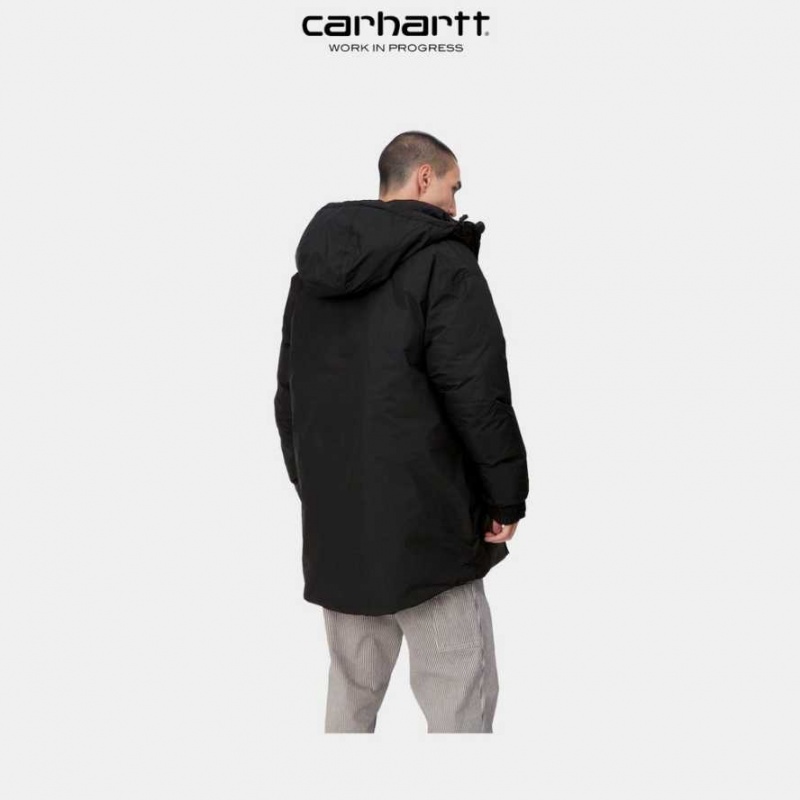 Noir Carhartt Wip Stowe Parka - Danmark KDL-8666763