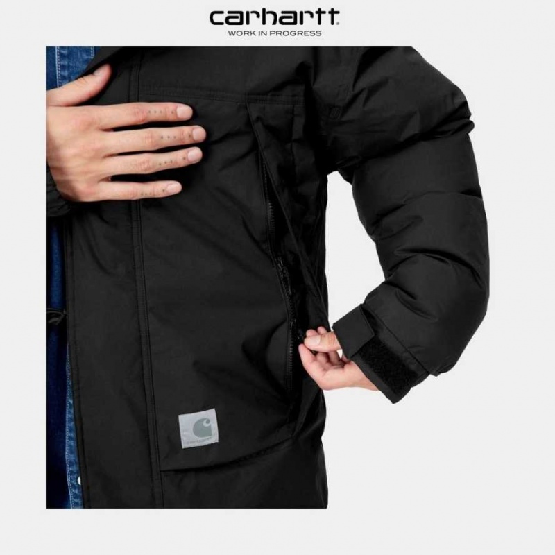 Noir Carhartt Wip Stowe Parka - Danmark KDL-8666763