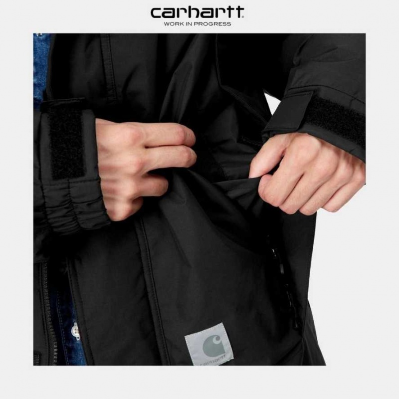 Noir Carhartt Wip Stowe Parka - Danmark KDL-8666763