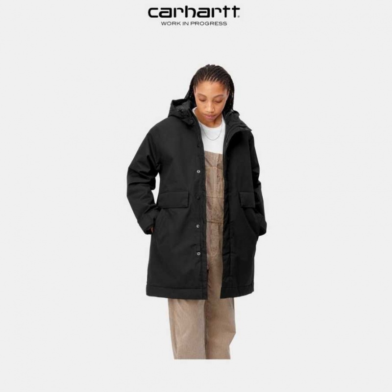 Noir Carhartt Wip Valley Parka - Danmark MHL-4681183