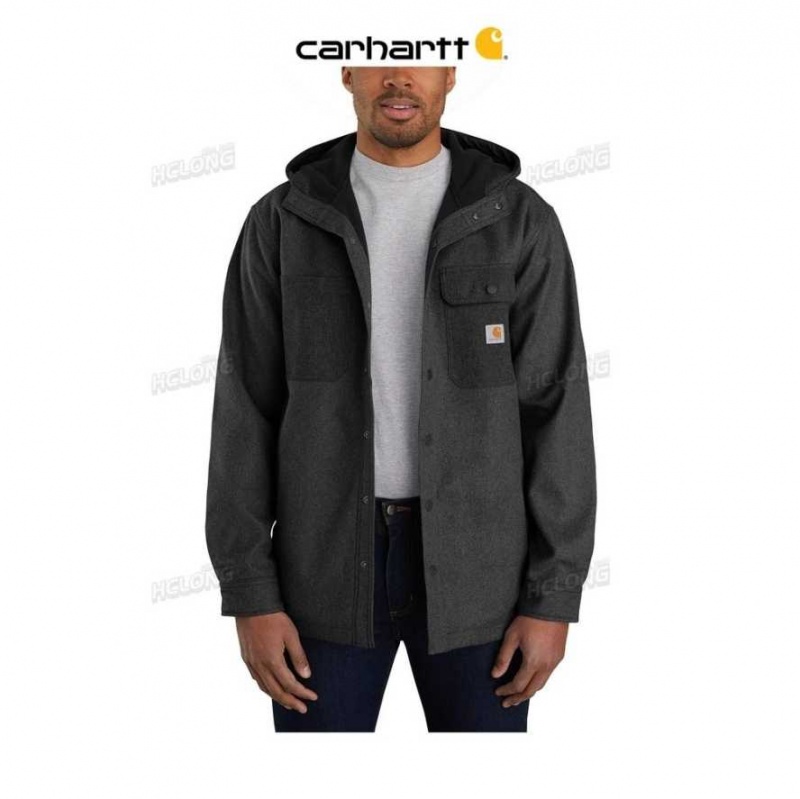 Noir Carhartt Rain Defender Relaxed Fit Heavyweight Encapuchonné Shirt Jac - Danmark OER-2222948